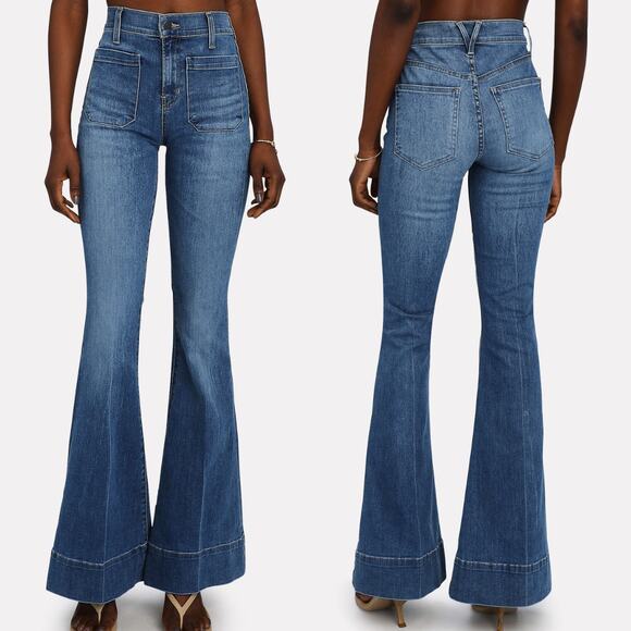 Veronica Beard Sheridan Exaggerated Flare High Rise Jeans Keystone Blue Size 20 - Picture 1 of 13